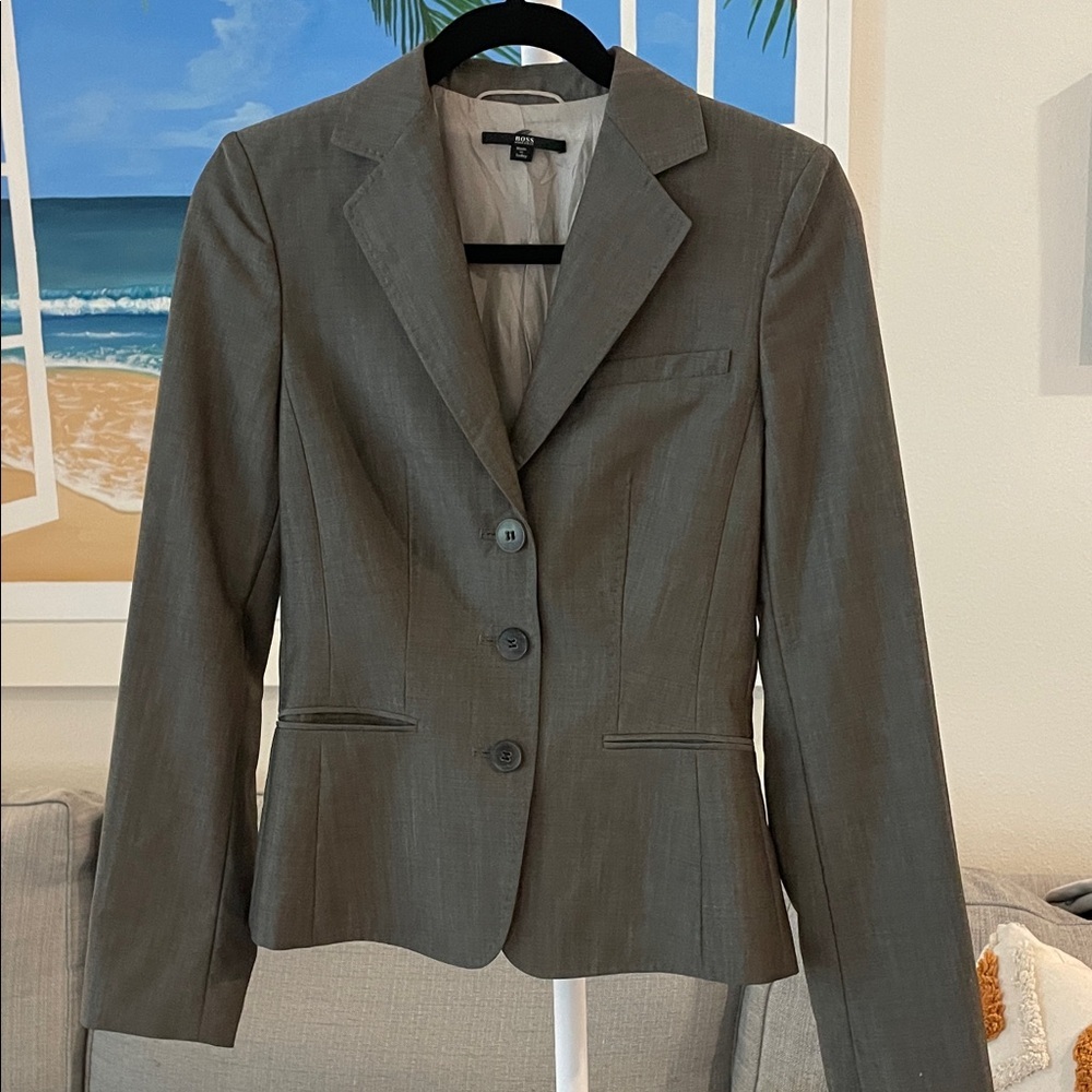 Hugo Boss Gray Wool Women's Blazer